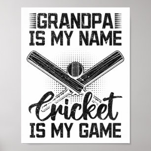 Opa ist mein Name Cricket ist mein Spiel - Cricket Poster