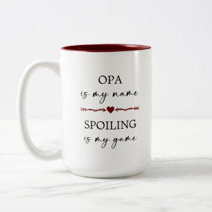 Opa ist mein Name Spoiling ist mein Spiel Foto Ges Zweifarbige Tasse