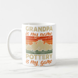 Opa ist mein Name Töpferei ist mein Spiel Töpferei Kaffeetasse