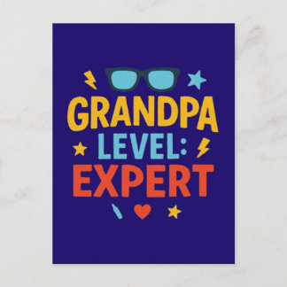 Opa-Level-Experte (Cartoon-Stil) Postkarte