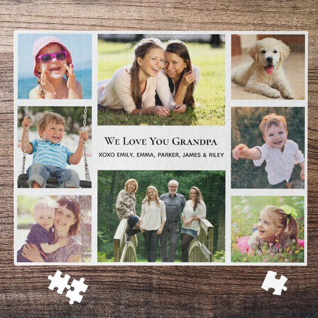 Opa Liebe Sie FotoCollage Personalisiert Puzzle (Von Creator hochgeladen)