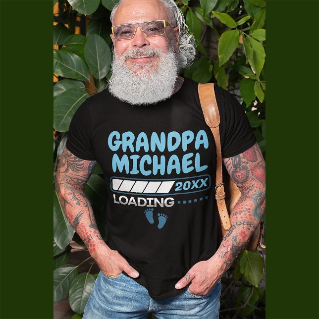 Opa Loading Funny Individuelle Name Jahr T-Shirt (Grandpa Loading Funny Custom Name Year T-Shirt)