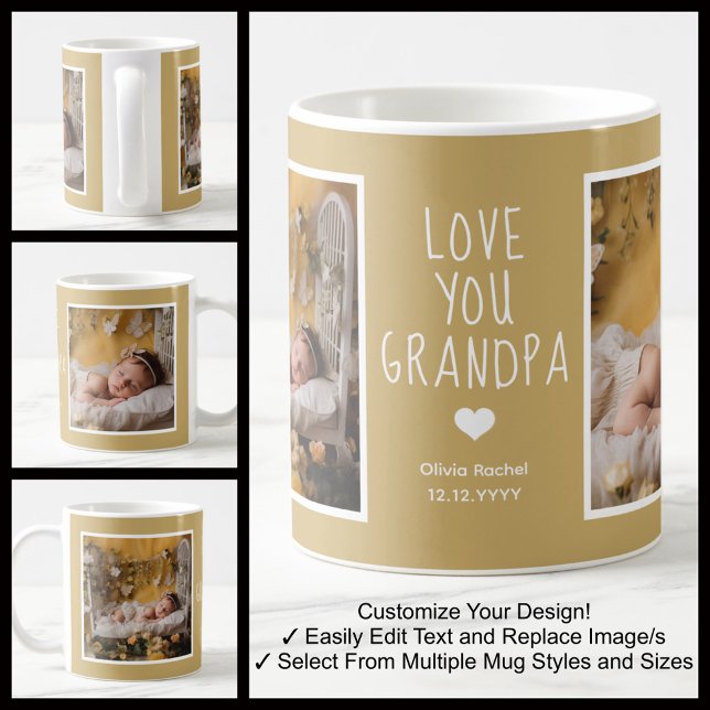 Opa Love You Fotos Modern Mustard C86 White Kaffeetasse (Von Creator hochgeladen)