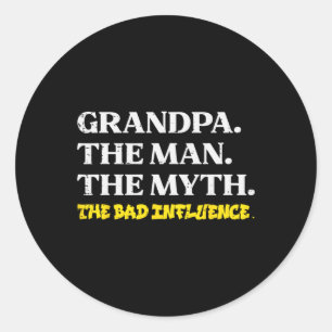 Opa Man Myth Byd beeinflussen Funny Vathers Grand Runder Aufkleber