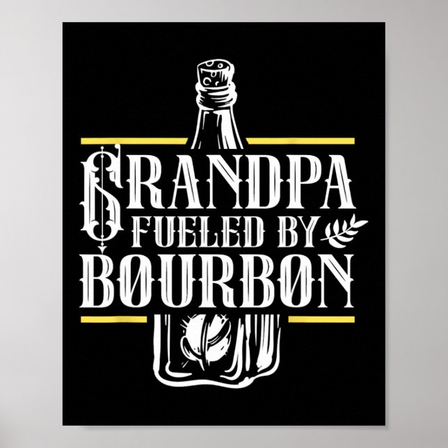 Opa mit Bourbon Drink Drinker Drinker L Poster (Vorne)