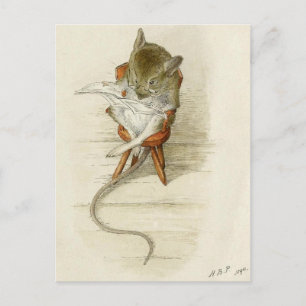 Opa Mouse Watercolor Rezeptionskarten Postkarte