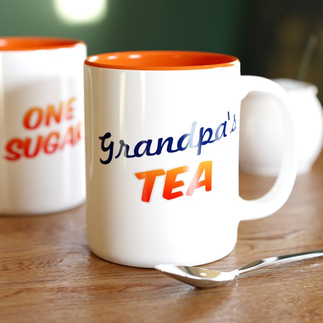 Opa Name One Sugar Tee Kaffee Tasse (Perfect mug for your Grandpa if he takes one sugar in his tea)