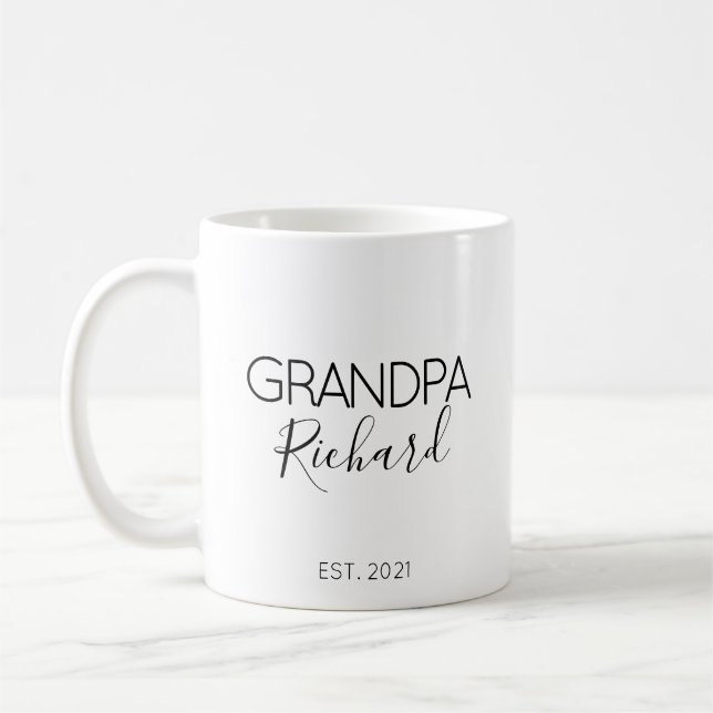 Opa Name Schwangerschaft Ankündigung Geschenk Kaffeetasse (Links)