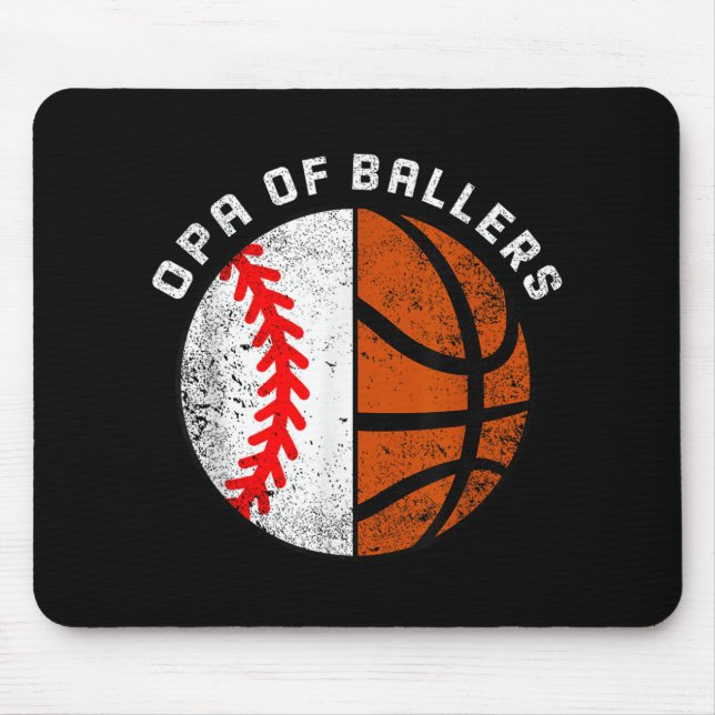 Opa of Ballers Funny Baseball Basketball Opa Mousepad (Vorne)