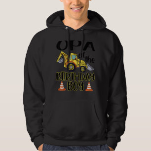 Opa of the Birthday for Boy Gravator Construction Hoodie