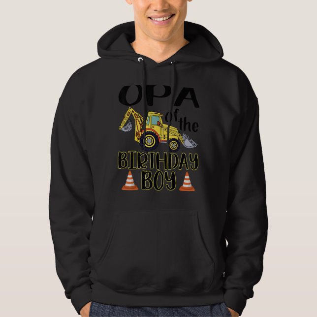 Opa of the Birthday for Boy Gravator Construction Hoodie (Vorderseite)