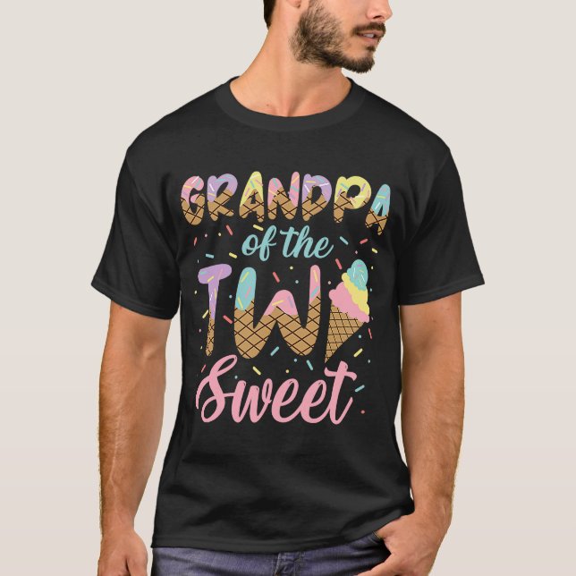 Opa of the Two Sweet Birthday Girl Ice Cream L T-Shirt (Vorderseite)
