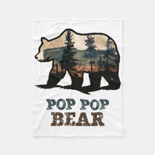 Opa-Opa Bär Vintage Retro Lustig Poppop Großvater Fleecedecke