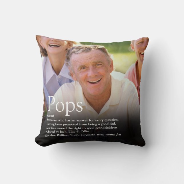 Opa, Opa, Opa, Papa Definition Foto Kissen (Vorderseite)