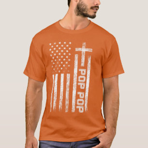 Opa Opa USA Amerikanische Flagge Kreuz Christliche T-Shirt