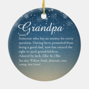 Opa Opi Christmas-Foto mit Definition Keramik Ornament
