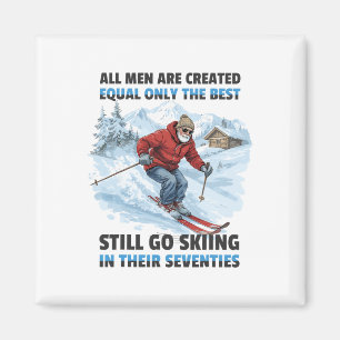 Opa Papa geht immer noch Ski fahren in ihren Siebz Magnet