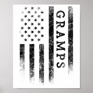 Opa Patriotischer Amerikanischer USA-Flagge Vatert Poster