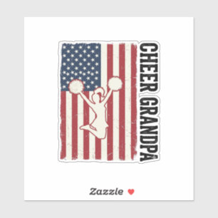 Opa patriotisches Vintage-Flag-Shirt-Design anfeue Aufkleber