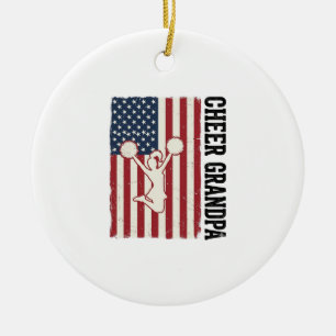 Opa patriotisches Vintage-Flag-Shirt-Design anfeue Keramik Ornament