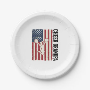 Opa patriotisches Vintage-Flag-Shirt-Design anfeue Pappteller