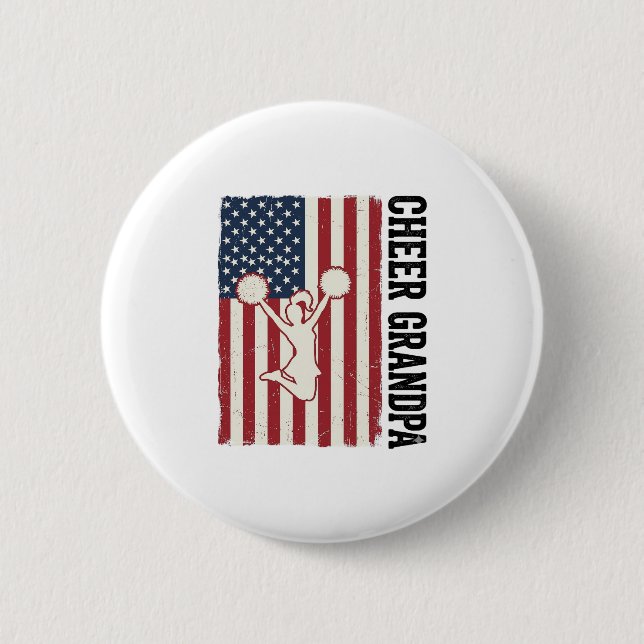Opa patriotisches Vintage-Flag-Shirt-Design_ Button (Vorderseite)