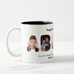 Opa personalisierte Fotocollage Großvater Zweifarbige Tasse