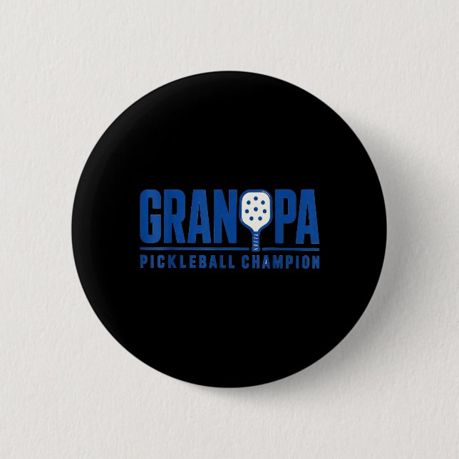 Opa Pickleball Sport Stil Paddle Spieler Button (Vorderseite)