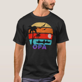 Opa Retro Sunset Ocean Großvater T-Shirt