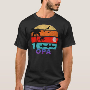Opa Retro Sunset Ocean Großvater T-Shirt