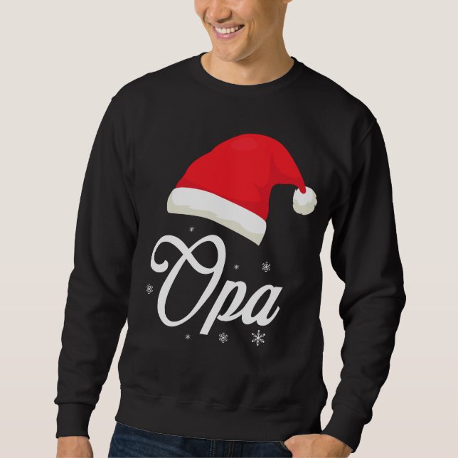 Opa Santa Claus Hat Xmas Snow Christmas Grandpa Sweatshirt (Vorderseite)