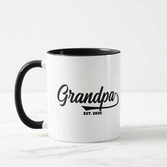 Opa seit Jahr Typography gegründet Tasse (Links)