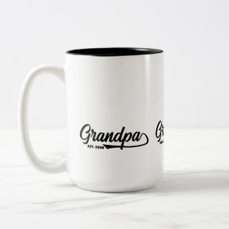 Opa seit Jahr Typography gegründet Zweifarbige Tasse