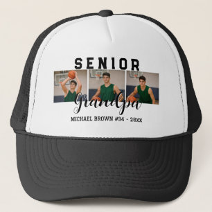 Opa Senior Benutzerdefinierte 3-Foto-Collage Baske Truckerkappe