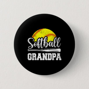 Opa Softball Player Game Day Vatertag Geschenk Button
