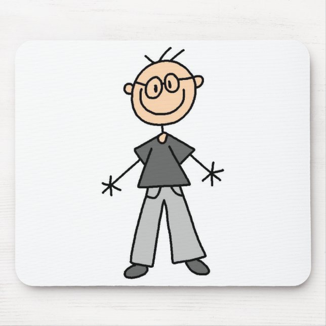 Opa-Stickfigur-Mauspad Mousepad (Vorne)