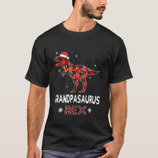 Opa T-Rex Rot Kariert Buffalo Weihnachten Dinosaur T-Shirt