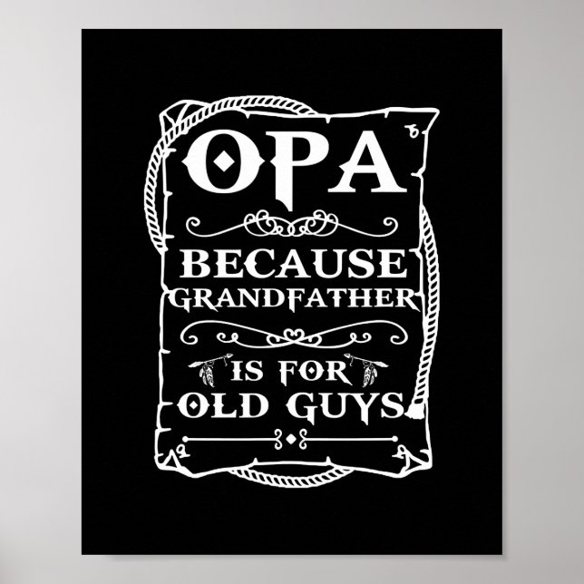 Opa T-Shirt von Großkindern Männer Sonniger Vater  Poster (Vorne)
