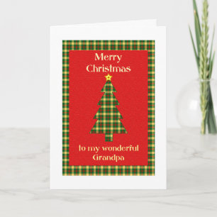Opa Tartan Weihnachtsbaum Feiertagskarte