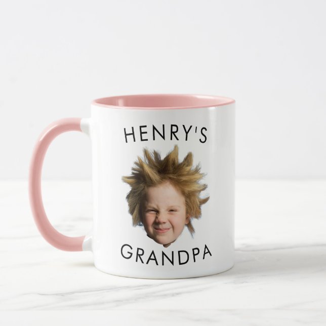 Opa-Tasse-Geschenk, Personalisiertes Baby-Gesicht  Tasse (Links)