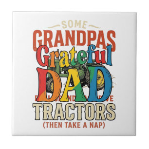 Opa Traktor Vintage Farm Nap-Shirt Design_1 Fliese