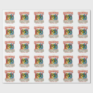 Opa Traktor Vintage Farm Nap-Shirt Design_1 Geschenkpapier