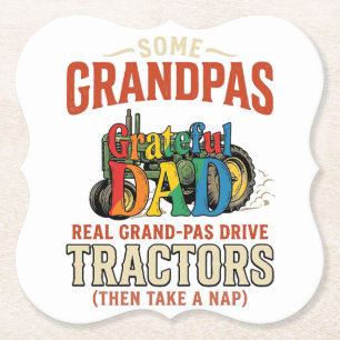 Opa Traktor Vintage Farm Nap-Shirt Design_1 Untersetzer