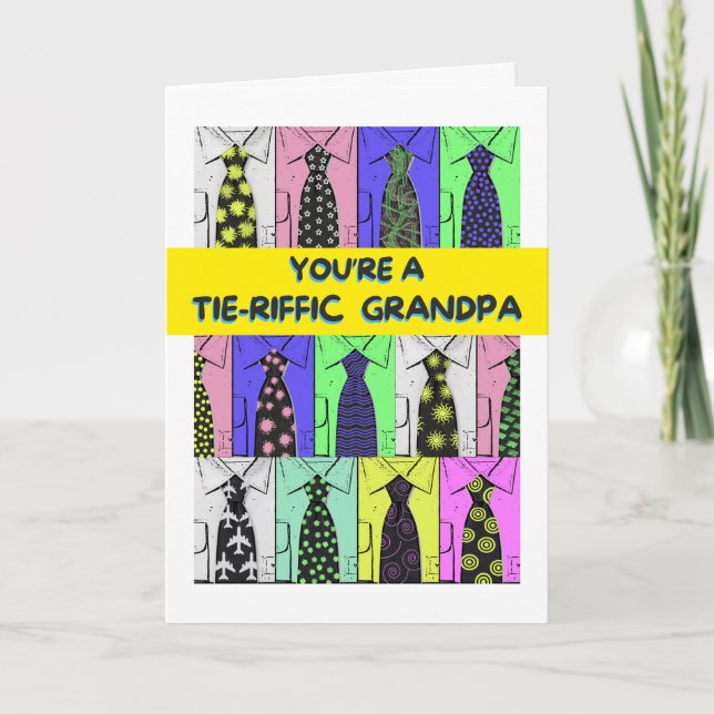 Opa Vatertag Krawatte-riffic Shirts und Krawatte Karte (Vorderseite)