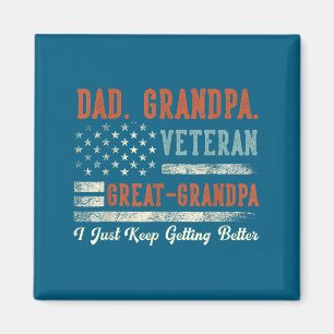 Opa Veteran Großes Usa-Flagge Kunstwerk Magnet