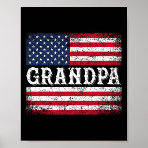 Opa Vintage-USA-Flagge Patriotisch 4. Juli  Poster