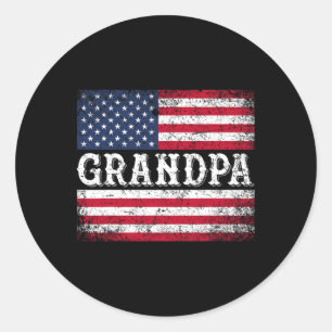 Opa Vintage-USA-Flagge Patriotisch 4. Juli Runder Aufkleber