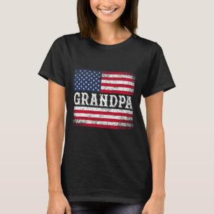 Opa Vintage USA-Flagge Patriotisch 4. Juli T-Shirt