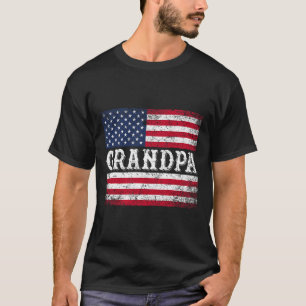 Opa Vintage USA-Flagge Patriotisch 4. Juli  T-Shirt