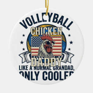 Opa Volleyball Vintage Lustiges Shirt Design_1 Keramik Ornament